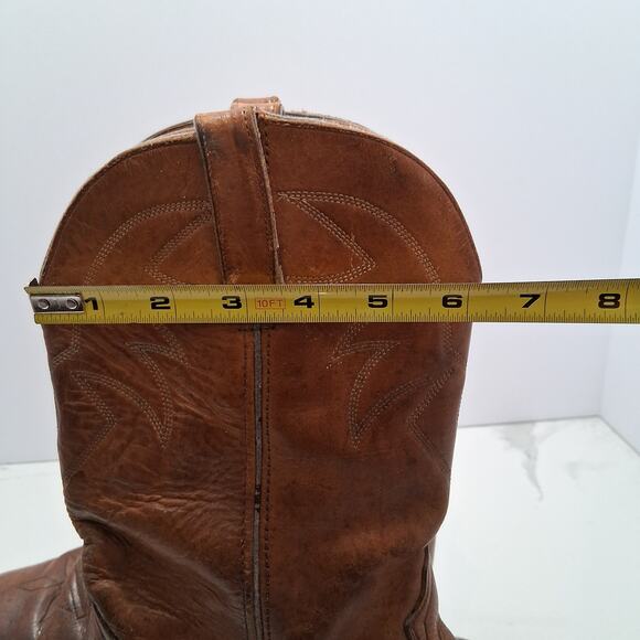 Durango Cowboy Western Pointed Toe  Men Pull On Leather Boots Tan Brown SZ-9 EE main image 4